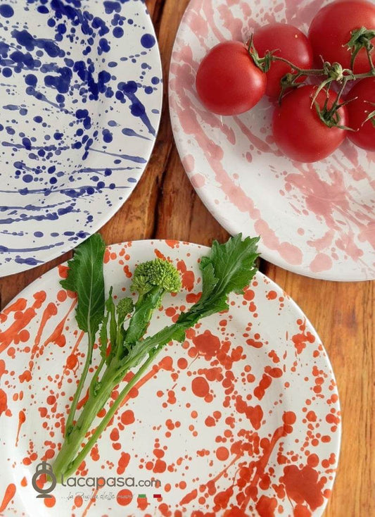 PRIMAVERA - Set 6 Piatti Fondi ceramica - decoro Macchia - Lacapasa.com