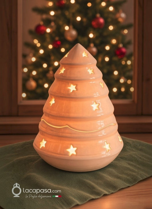 ABETE BIANCO - Porta candela albero di Natale