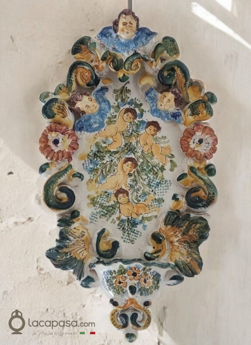 ANGELUS - Acquasantiera in ceramica - Lacapasa.com