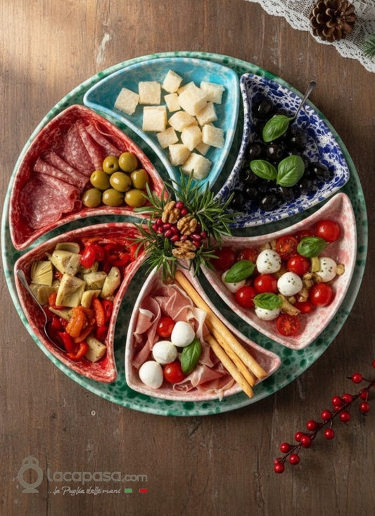 Antipastiera componibile in ceramica artigianale - Lacapasa.com