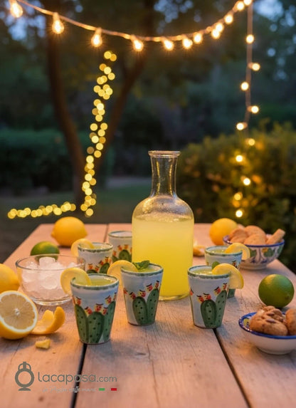FICO D'INDIA - SET 6 Bicchierini limoncello in ceramica - Lacapasa.com