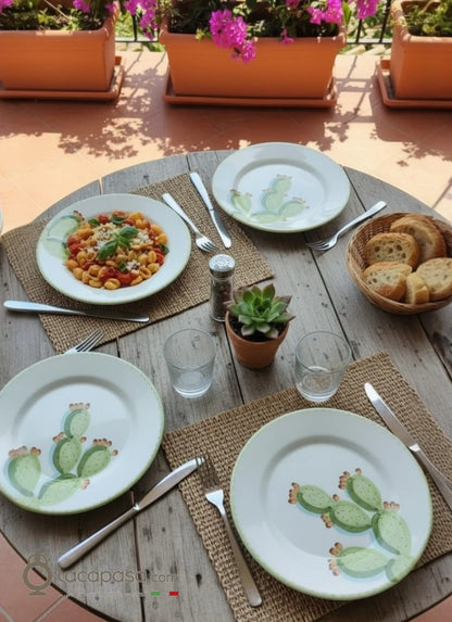 SET Piatti in ceramica – decoro Fico d'India