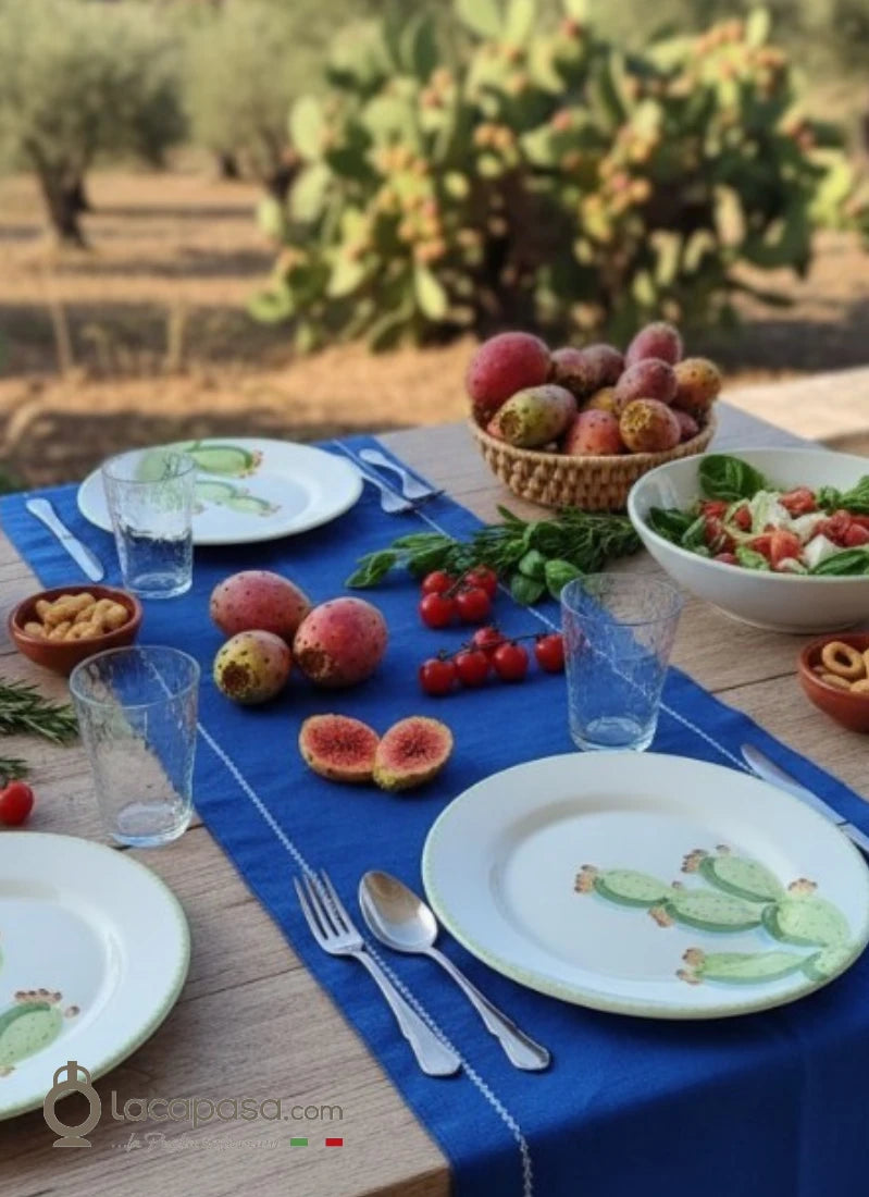 SET Piatti in ceramica – decoro Fico d'India
