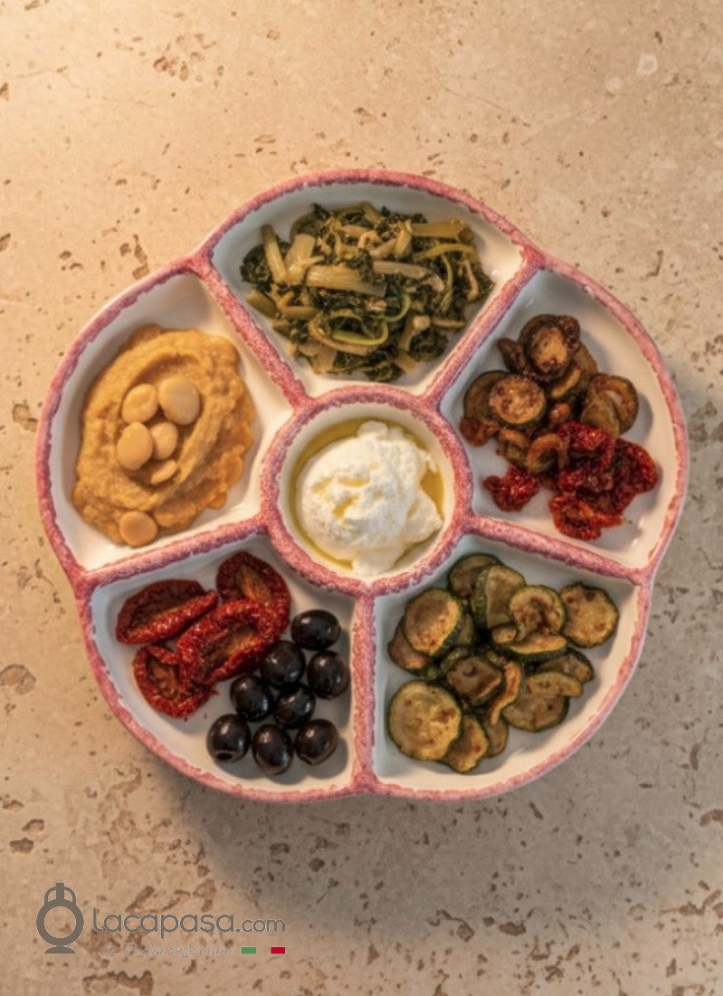 Antipastiera in ceramica - decoro Tulipano