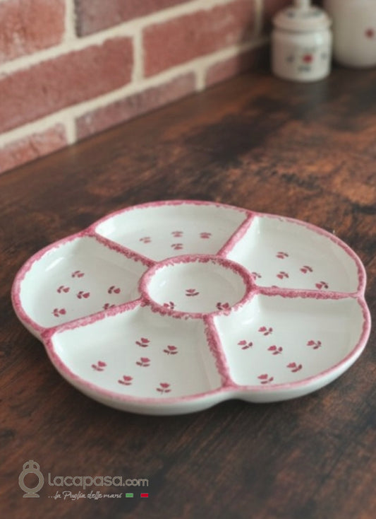 Antipastiera in ceramica - decoro Tulipano