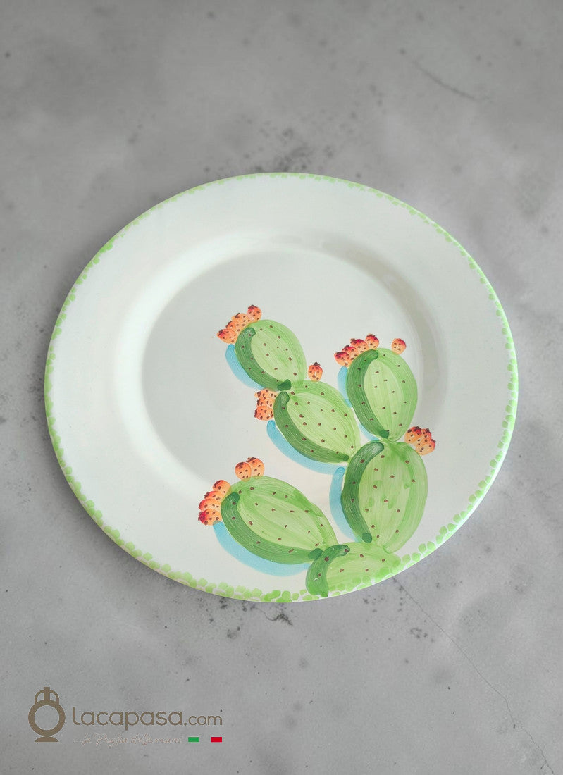 FICO D'INDIA - SET 6 Piatti Piani in ceramica artigianale